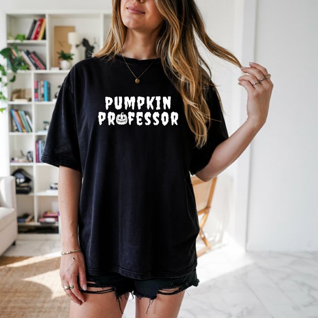 Pumpkin Professor für weiße Typografie T-Shirt (Von Creator hochgeladen)