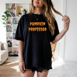 Pumpkin Professor Orangenlehrer Typografie T-Shirt