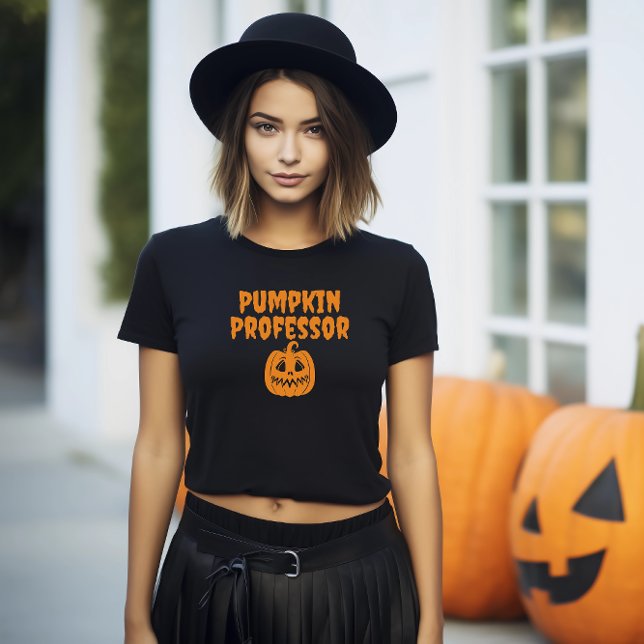 Pumpkin Professor Orangentypografie T-Shirt (Von Creator hochgeladen)
