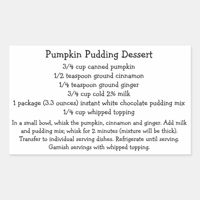 Pumpkin Pudding Dessert Stickers (Vorderseite)