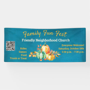 Pumpkin QR Code Church School Herbst Ernte Herbst Banner