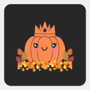 Pumpkin Queen Fall-ästhetisches Halloween-Shirt Quadratischer Aufkleber