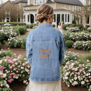 Pumpkin Queen Halloween Sparkle Script Glow T-Shir Jeansjacke