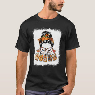 Pumpkin Queen Messy Bun Fall Pumpkin Fall Vibes Au T-Shirt