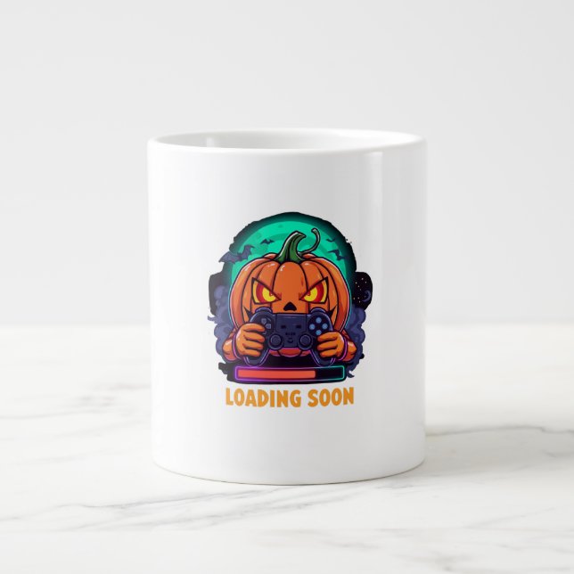 Pumpkin Quest Gamer Loading Design Jumbo-Tasse (Vorderseite)