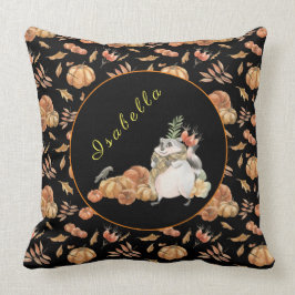 Pumpkin Raccoon Anpassen von Text, Farbe 20"X20" Kissen