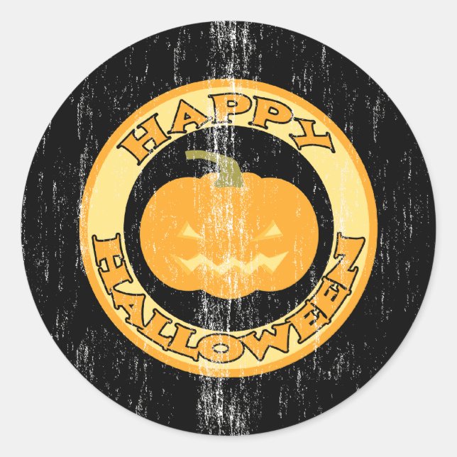Pumpkin Retro Halloween Runder Aufkleber (Vorderseite)