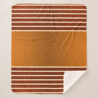Pumpkin & Rust Exotic Faux Snake Leather Line Art Sherpadecke