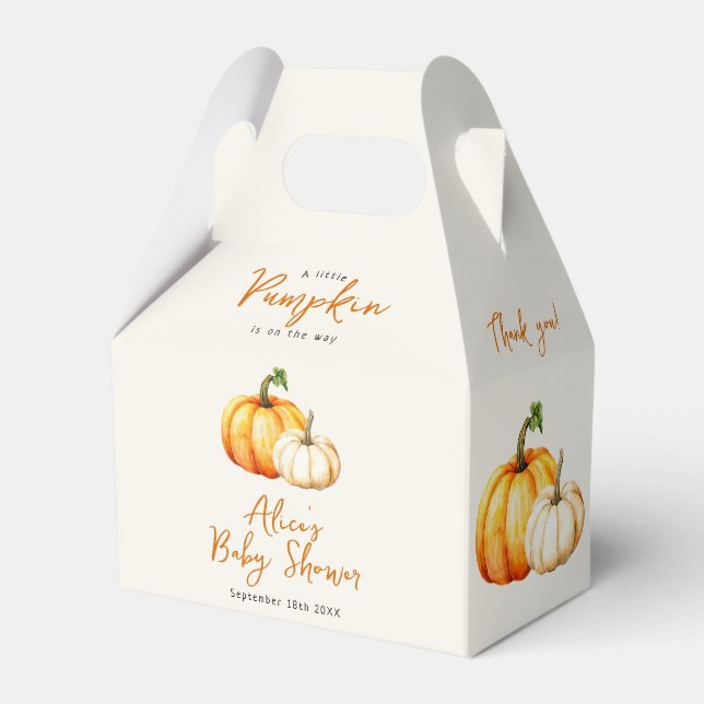 Pumpkin Rustic Fall Baby Dusche Geschenkschachtel (Vorderseite)