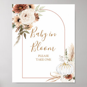 Pumpkin Rustikaler Boho Fall in Liebe Baby in Bloo Poster