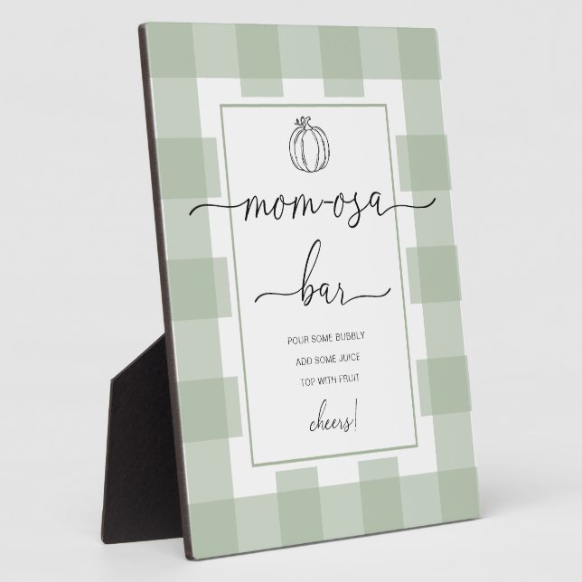 Pumpkin Sage Green Baby Dusche Mama-osa Bar Fotoplatte (Seite)