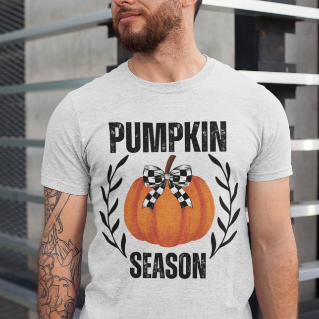 Pumpkin Saison Coquette Black Checkered Bow Fall Sweatshirt (Von Creator hochgeladen)