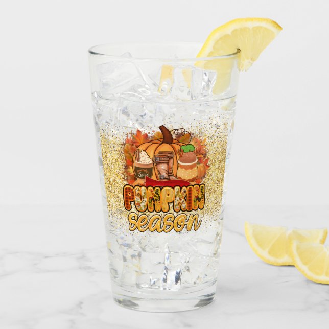 Pumpkin Saison Herbst individuell anpassen Glas (Rückseite Ice)