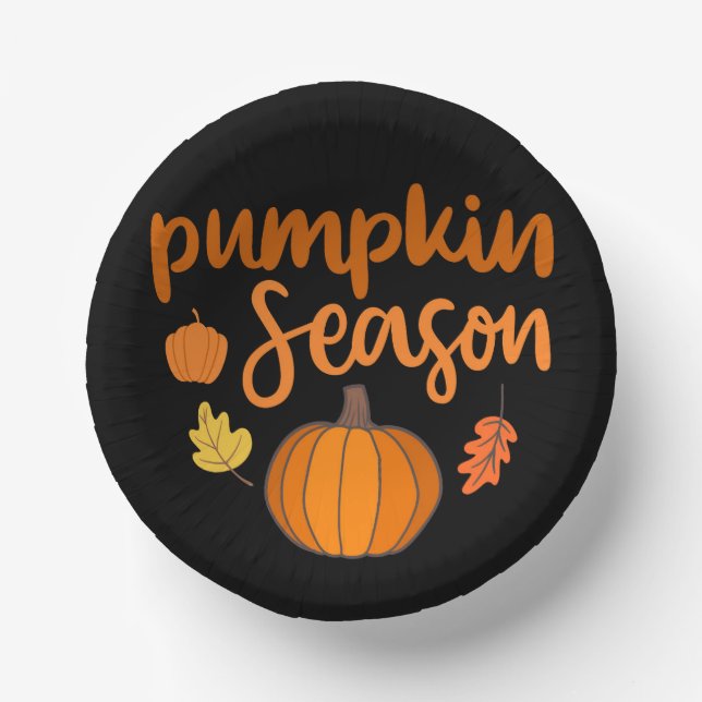 Pumpkin-Saison Herbst Pappteller (Vorderseite)