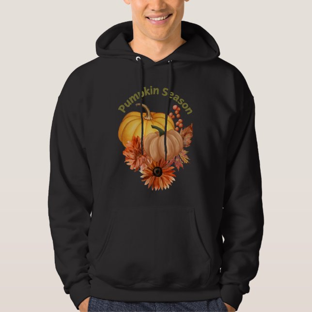 Pumpkin-Saison Hoodie mit Blume vom Herbst (Vorderseite)