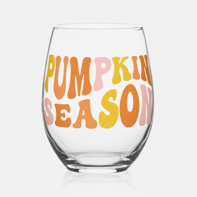 Pumpkin-Saison Weinglas Ohne Stiel (Vorderseite)