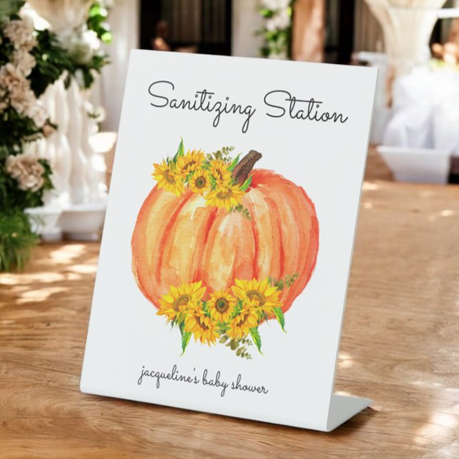 Pumpkin Sanitisierstation Orange White Sockelschild (Von Creator hochgeladen)