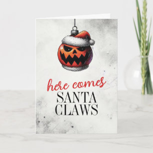 Pumpkin Santa Claws Karte