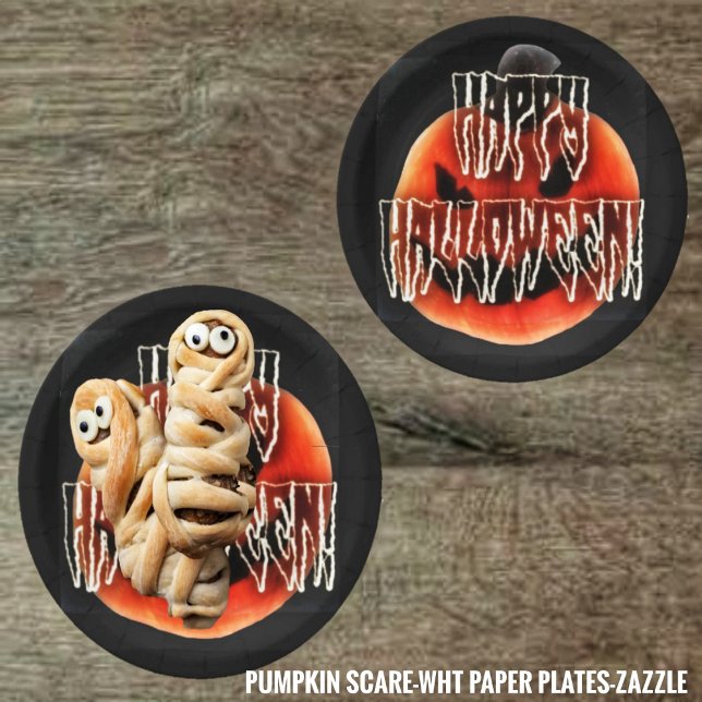 Pumpkin Scare-Wht Pappteller (Von Creator hochgeladen)