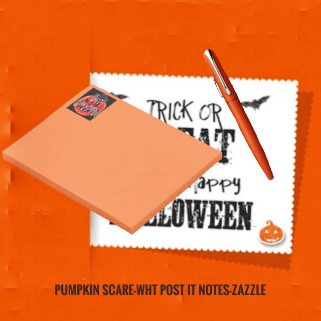 Pumpkin Scare-Wht Post-It Notes Post-it Klebezettel (Von Creator hochgeladen)