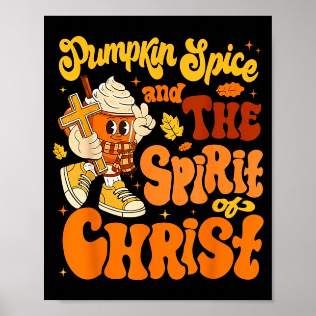 Pumpkin Sce And Jesus Christ Funny Fall Christian  Poster (Vorne)