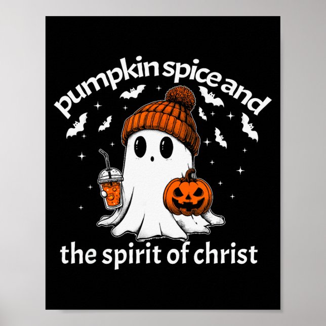 Pumpkin Sce And The Srit Of Christ Funny Ghost Hal Poster (Vorne)