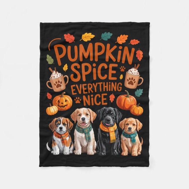 Pumpkin Sce Everything Nice Fall Dog Lovers Addict Fleecedecke (Vorderseite)