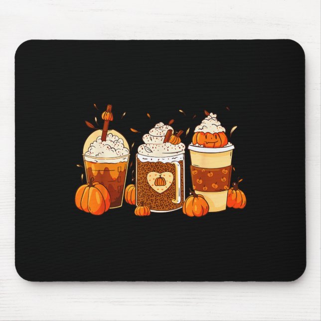 Pumpkin Sce Latte Fall Coffee Thanksgiving Shirt F Mousepad (Vorne)