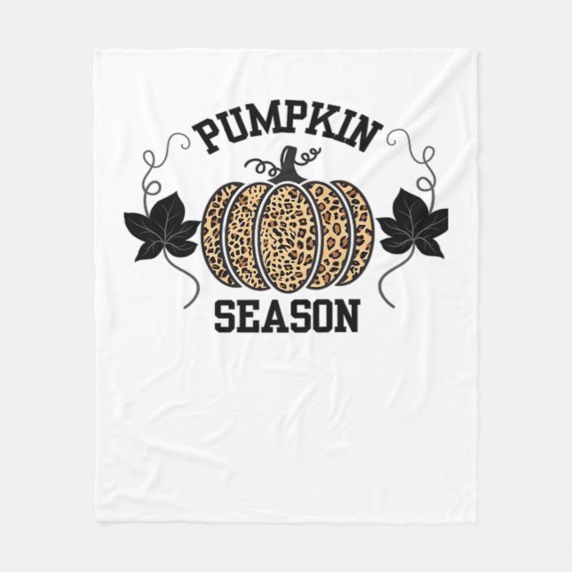 Pumpkin Season Cheetah Print Pumpkin Fall Design Fleecedecke (Vorderseite)