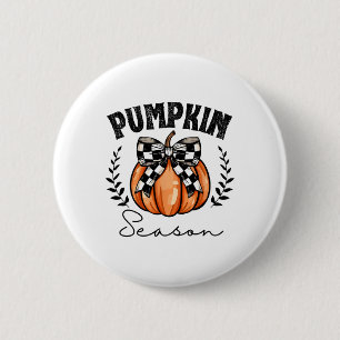 Pumpkin Season Coquette Pumpkin Bow Halloween Spoo Button