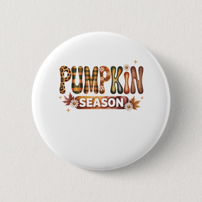 Pumpkin Season Fall Boho Button (Vorderseite)