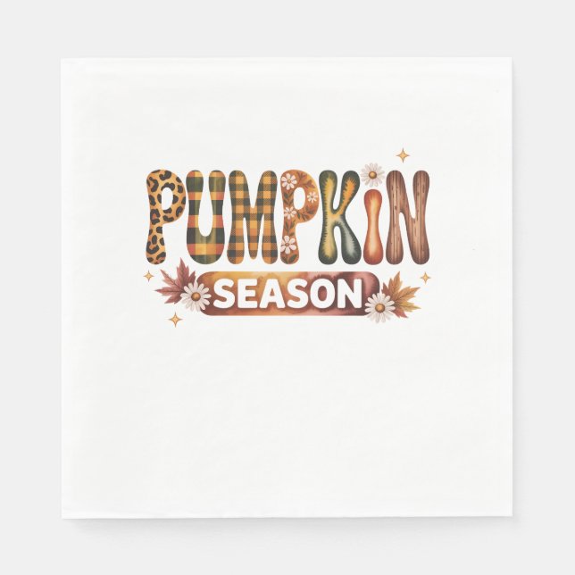 Pumpkin Season Fall Boho Serviette (Vorderseite)