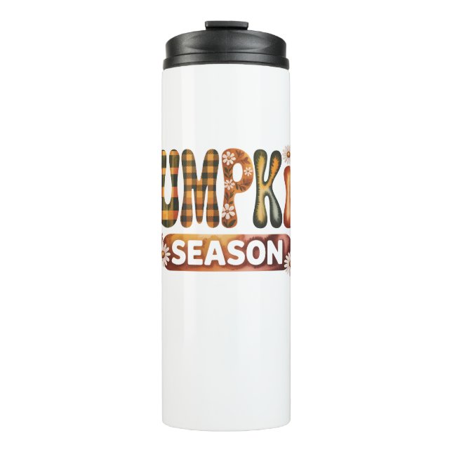 Pumpkin Season Fall Boho Thermosbecher (Vorderseite)