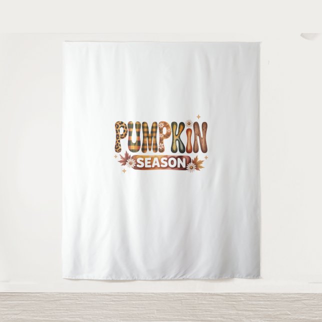 Pumpkin Season Fall Boho Wandteppich (Vorderseite)