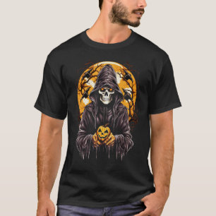 Pumpkin Sensenmann A Skeleton's All Hallow' Eve T-Shirt