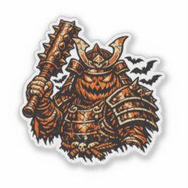 Pumpkin Shogun — Halloween Samurai Warrior Vintage Aufkleber