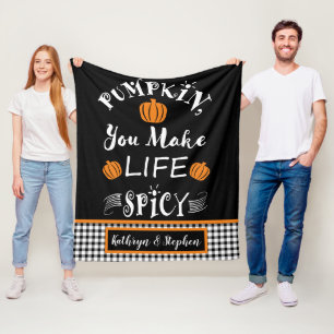 Pumpkin Sie das Leben würzig Fall Buffalo Karos Fleecedecke