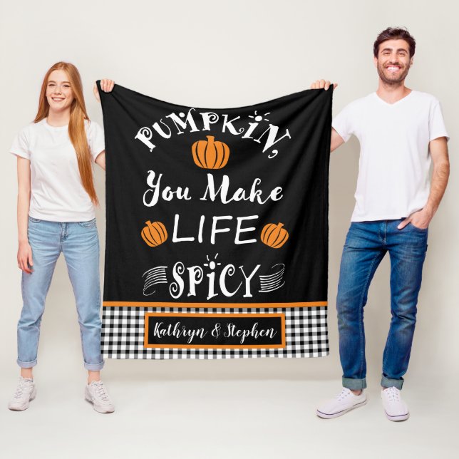 Pumpkin Sie das Leben würzig Fall Buffalo Karos Fleecedecke (Beispiel)