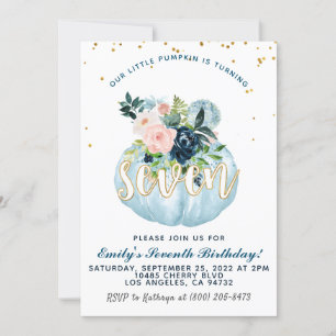 Pumpkin Siebter Geburtstag Einladung
