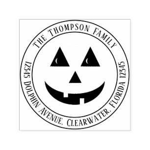 Pumpkin Simple Rücksendeadresse Kürbislaterne Permastempel
