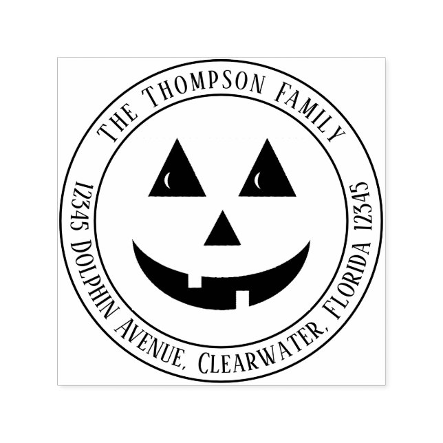 Pumpkin Simple Rücksendeadresse Kürbislaterne Permastempel (Design)
