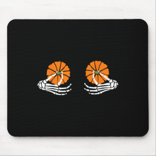 Pumpkin Skeleton Hand Halloween Mousepad
