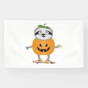 Pumpkin Sloth Halloween Kostümgeschenk Banner