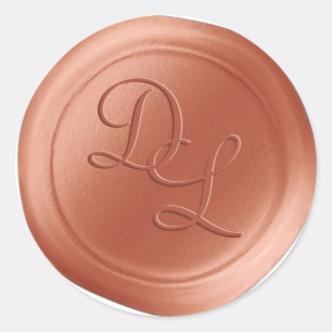 Pumpkin Speck 2 Letter Monogram Wax Siegel Sticker