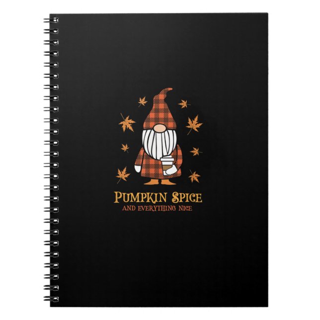 Pumpkin Spice And Everything Nice Fall Gnome Drink Notizblock (Vorderseite)