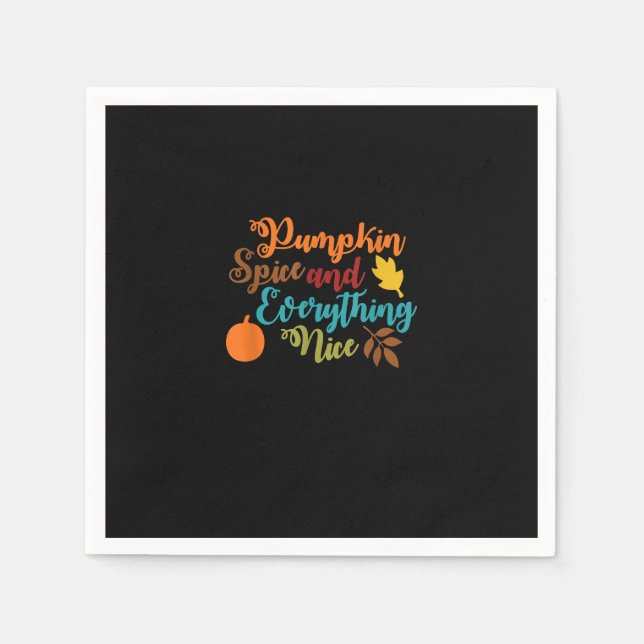 Pumpkin Spice And Everything Nice - Fall Halloween Serviette (Vorderseite)