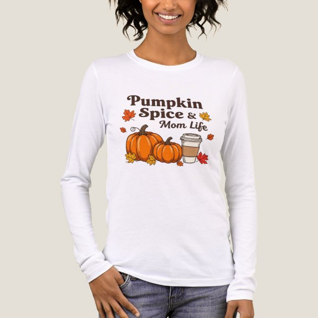 Pumpkin spice and mom life fall lovers Tri-Blend shirt (Vorderseite)