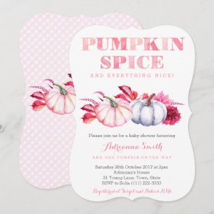 Pumpkin Spice Baby Dusche lädt ein für ein Mädchen Einladung
