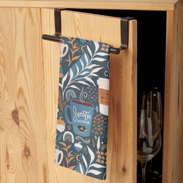 Pumpkin Spice Boho Fall Geschirrtuch (Drittel gefaltet)