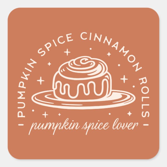 Pumpkin Spice Cinnamon Rolls Quadratischer Aufkleber (Vorderseite)